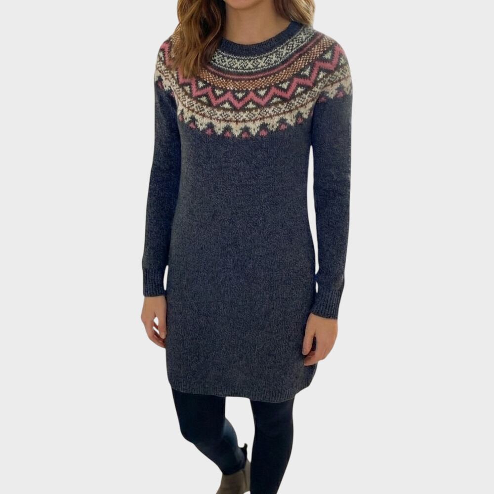 Hollister XS Blue Pink Crewneck Sweater Dress